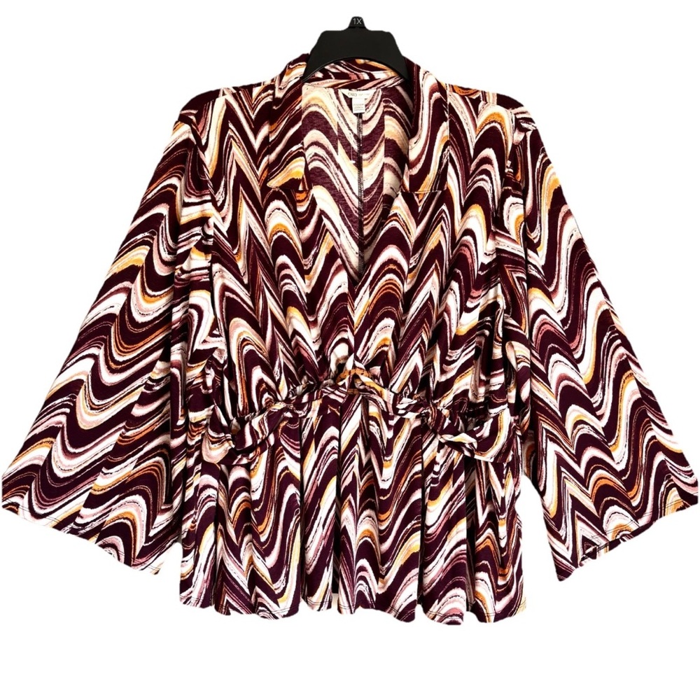 Cato V-neck Flare Sleeve Top Size 22/24W